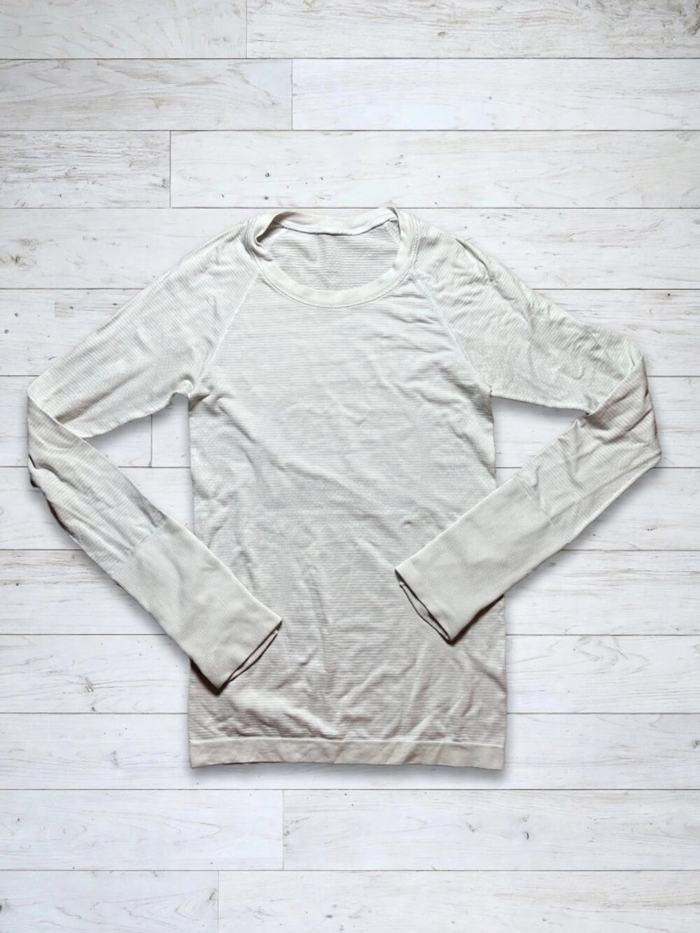 Lululemon Swiftly Tech Long Sleeve White Light Gray Size 4